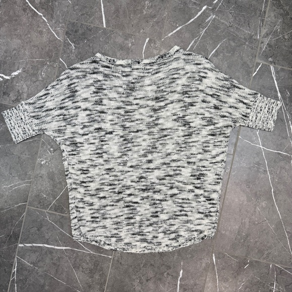 Eyelash Couture Grey Marled High-Low Hem Batwing Short Sleeve Sweater Size XS - Picture 3 of 5